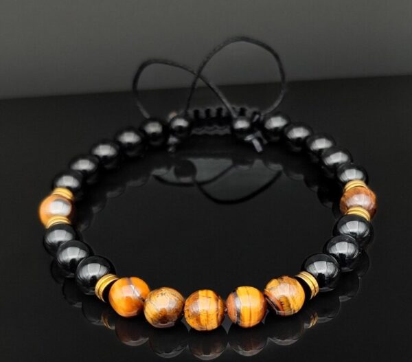 Men’s Natural Tiger Eye Beaded Bracelet – Adjustable Healing Jewelry - Image 2